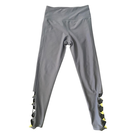 Soul Cycle Twist Ladder Leggings Medium Cut Outs Ankle Gray - Picture 5 of 7